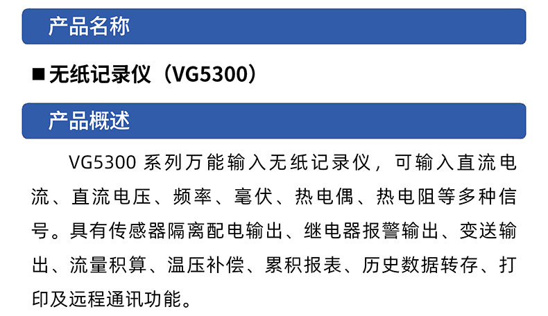 威格無紙記錄儀（VG5300）無紙萬能輸入，廠家直銷，品質(zhì)保障插圖1