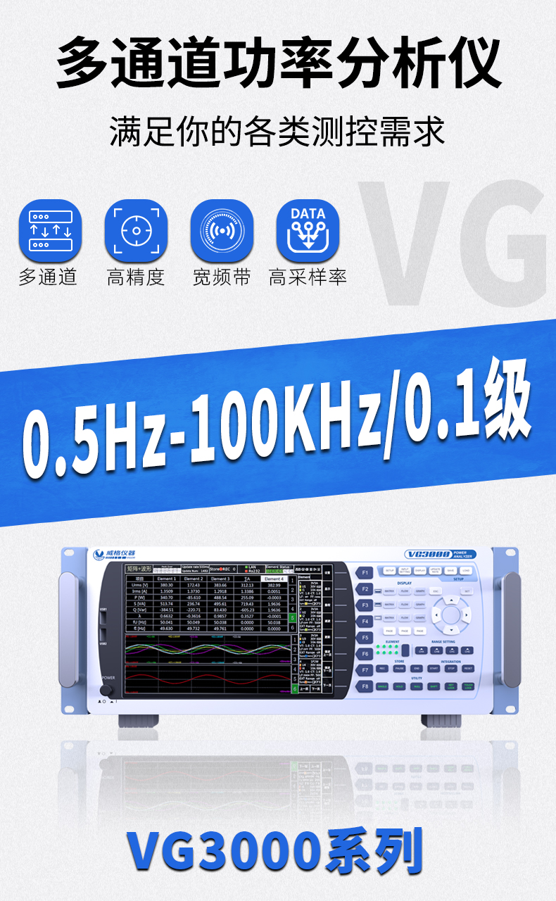 威格新品-VG3000系列多通道，多功能、高精度功率分析儀 廠家直銷 質量保障插圖1